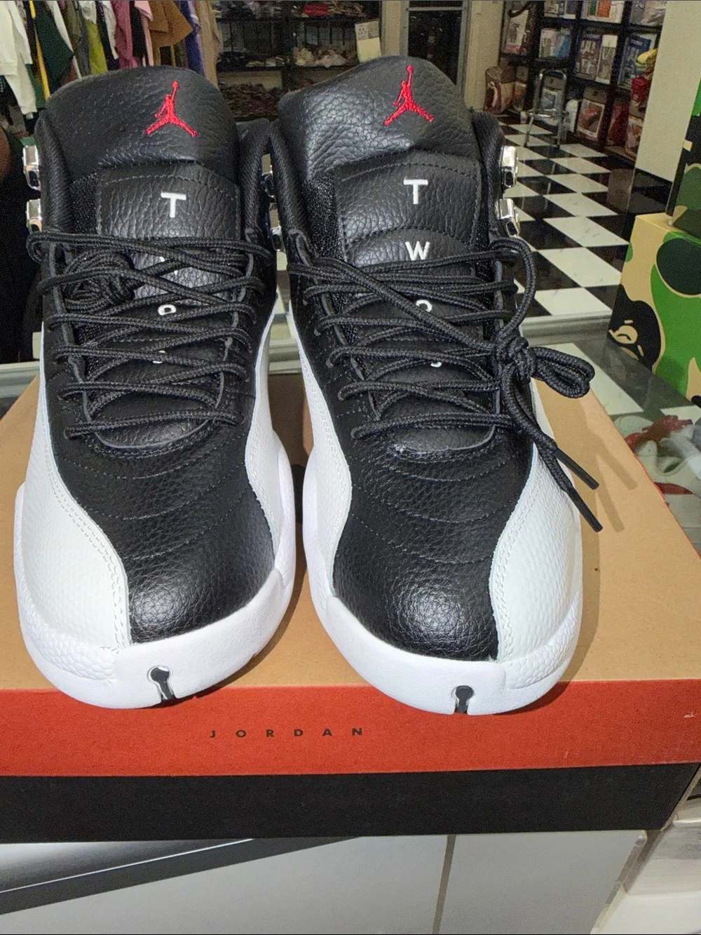 Jordan Men’s Black/White Basketball Shoes with Red Jumpman